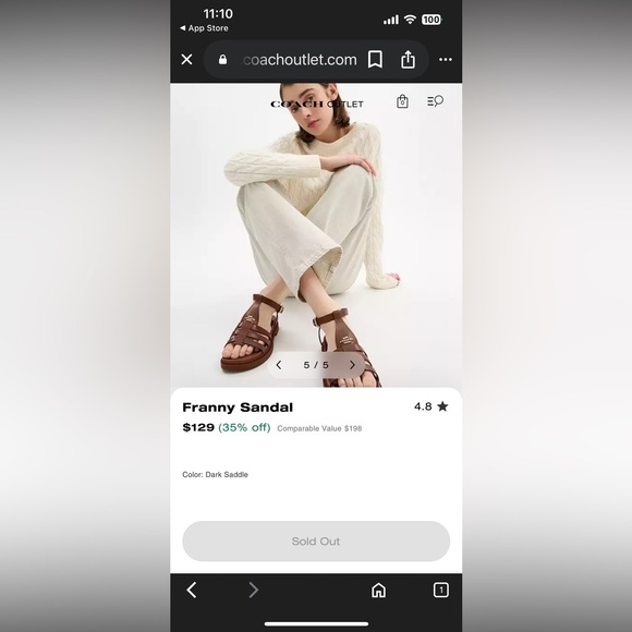 Coach Brown Leather Minimalist Sandals - Picture 7 of 10